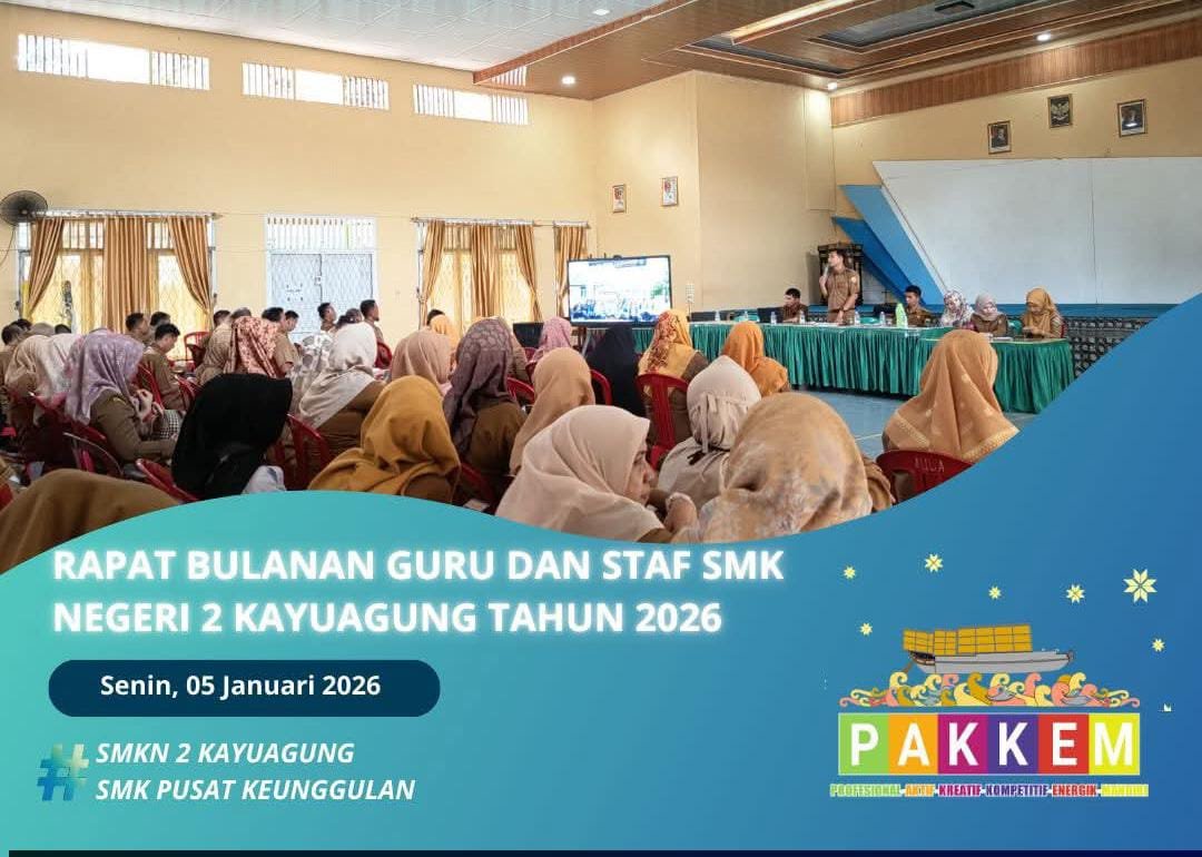 rapat bulanan guru dan karyawan staff tu smkn2 kayuagung